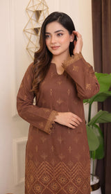 LNF 181 BROWN 2 PCS SHIRT & TROUSER