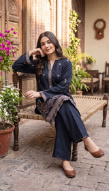 LNF 184 BLACK 2 PCS SHIRT & TROUSER