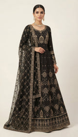 LNF-187 BLACK PISHWAS BRIDAL WEAR