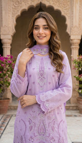 LNF 192 LILAC CHIKAN KARI LAWN 3 PCS