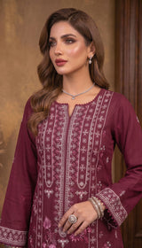 LNF 193 DEEP MAJANTA CHIKAN KARI LAWN 3 PCS