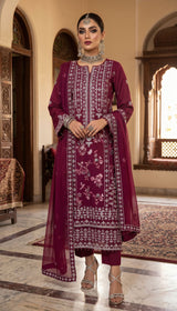 LNF 193 DEEP MAJANTA CHIKAN KARI LAWN 3 PCS