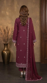 LNF 193 DEEP MAJANTA CHIKAN KARI LAWN 3 PCS