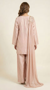 LNF-195 TEA PINK RTW EMBROIDERED SILK
