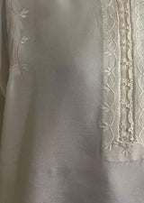 LNF-201 WHITE RTW EMBROIDERED SILK