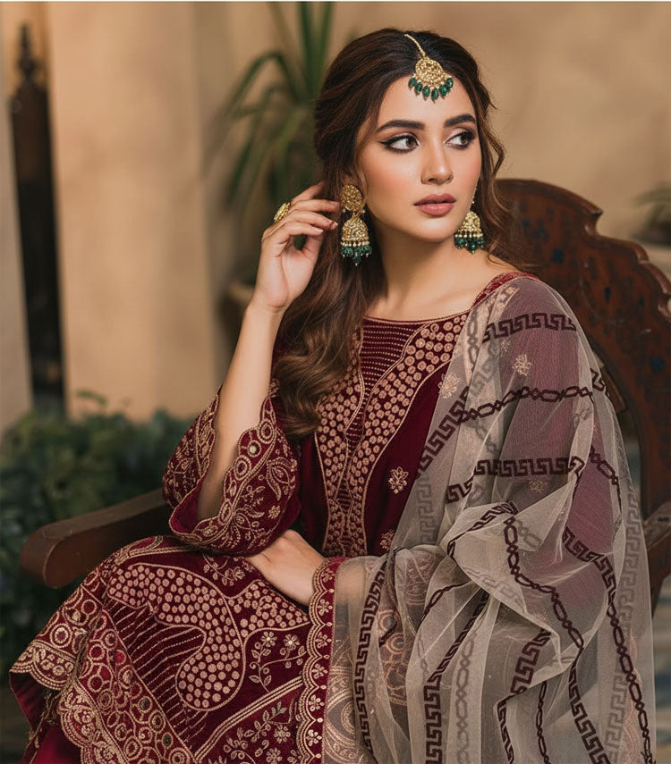 LNF-84 MAROON LUXURY VALVET