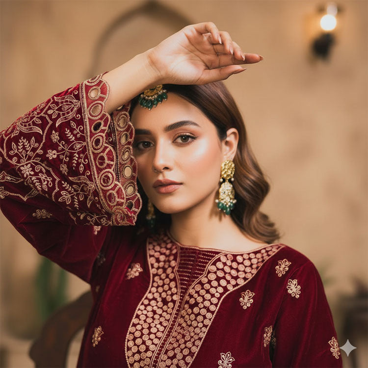 LNF-84 MAROON LUXURY VALVET