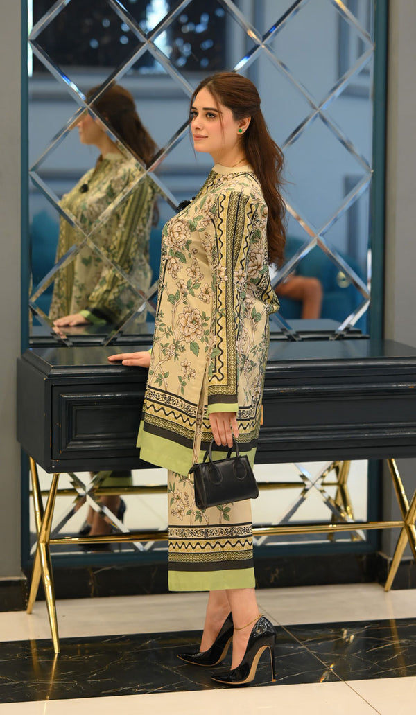 LNF P001 PRINTED CO-ORD SET GREEN