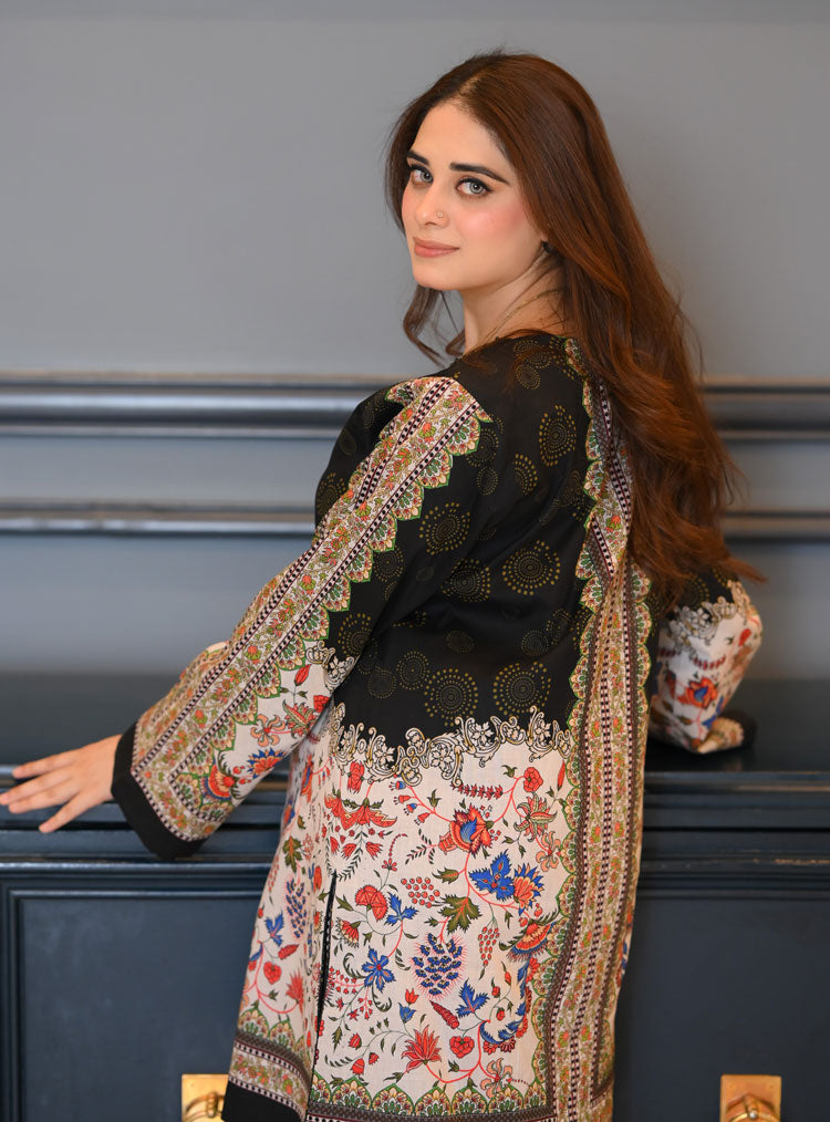 LNF P006 PRINTED CO-ORD SET BLACK
