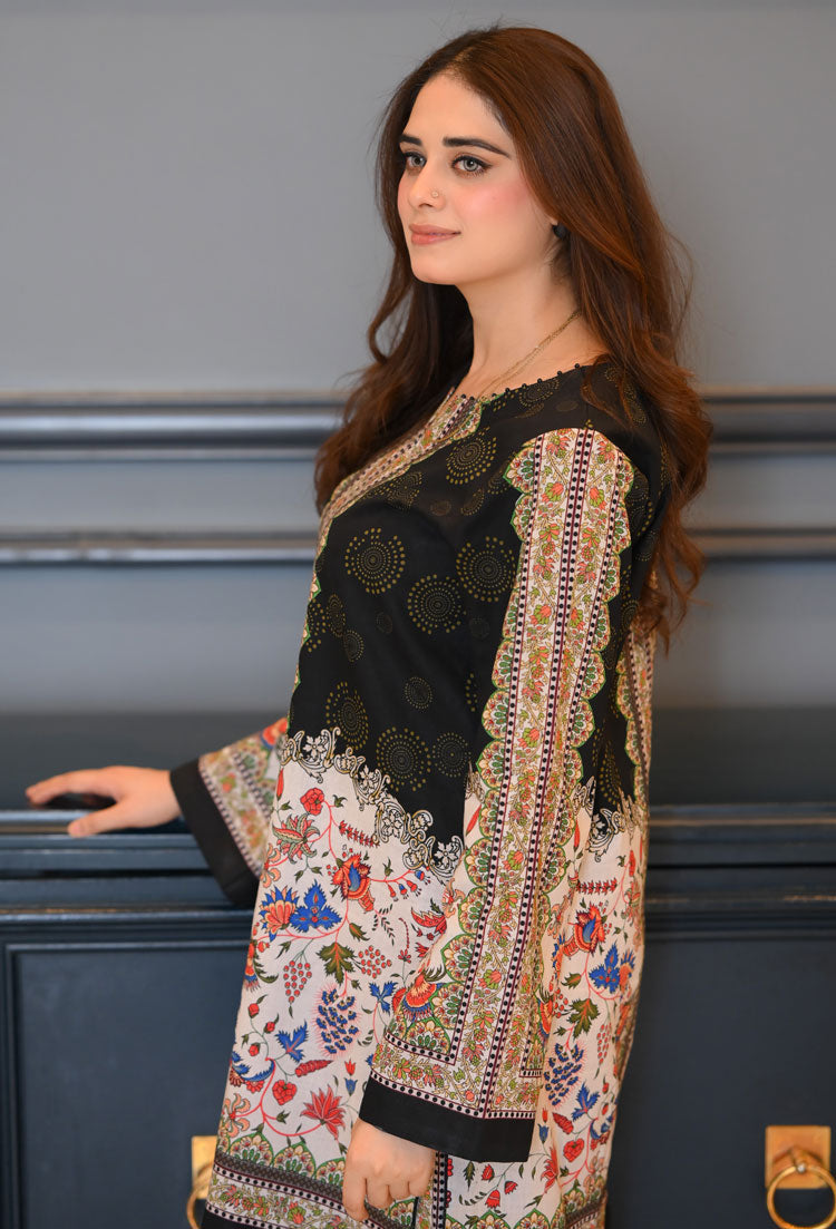 LNF P006 PRINTED CO-ORD SET BLACK