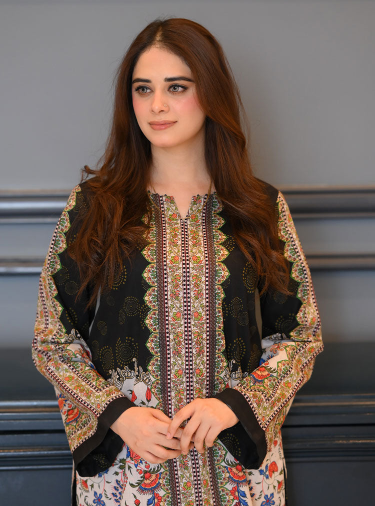 LNF P006 PRINTED CO-ORD SET BLACK