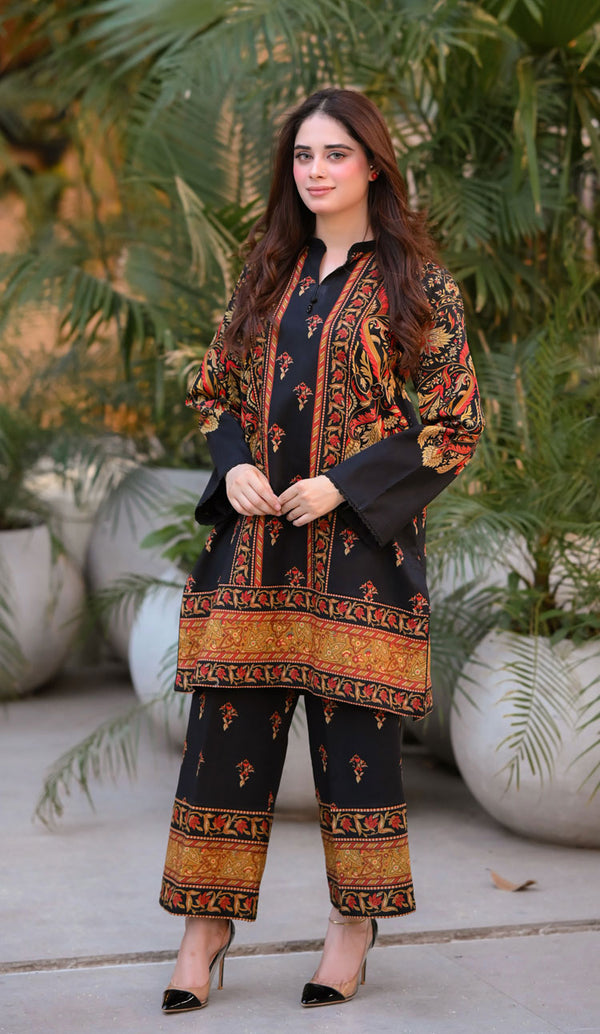 LNF P007 PRINTED CO-ORD SET MULTI BLACK