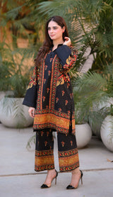 LNF P007 PRINTED CO-ORD SET MULTI BLACK