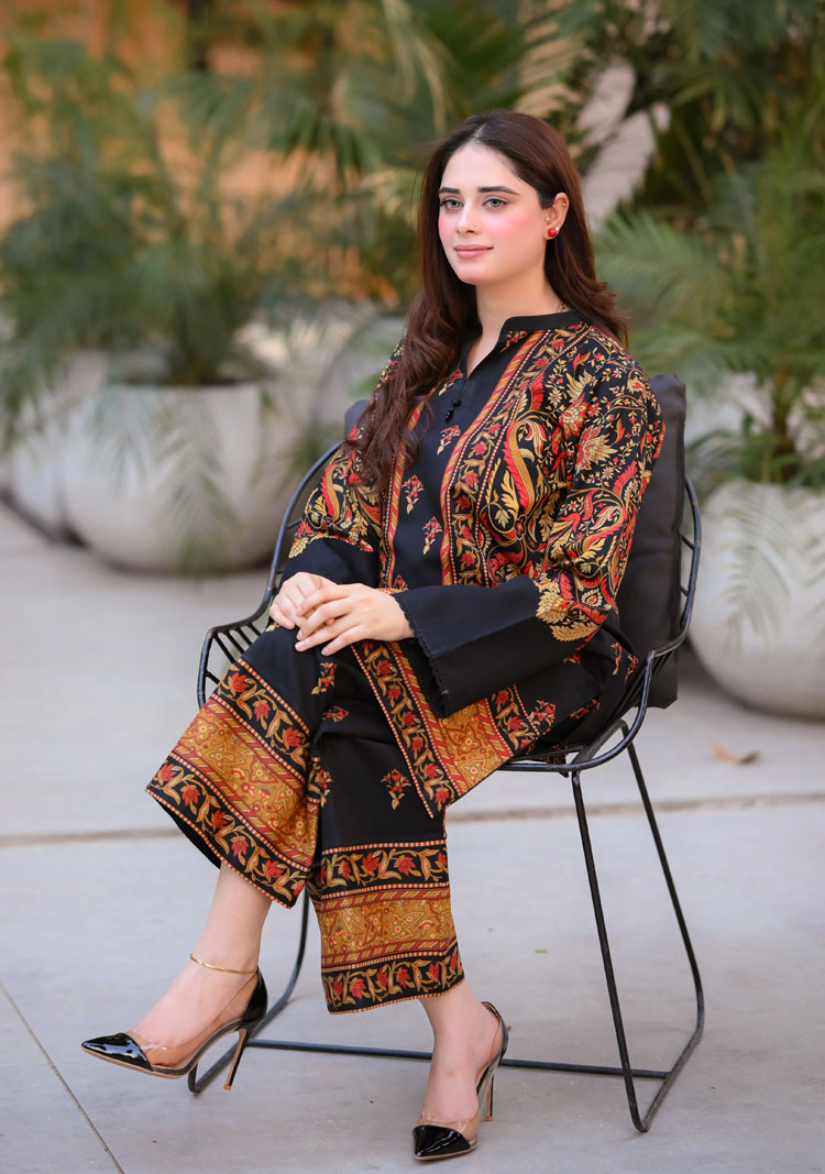 LNF P007 PRINTED CO-ORD SET MULTI BLACK