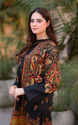LNF P007 PRINTED CO-ORD SET MULTI BLACK