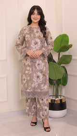 LNF-P037 TEA PINK RTW 2 PCS SHIRT & TROUSER