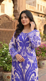 LNF P034 SKIN BLUE 2 PCS UNSTITICHED