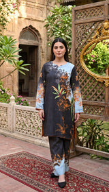 LNF P036 MULTI BLACK 2 PCS UNSTITICHED