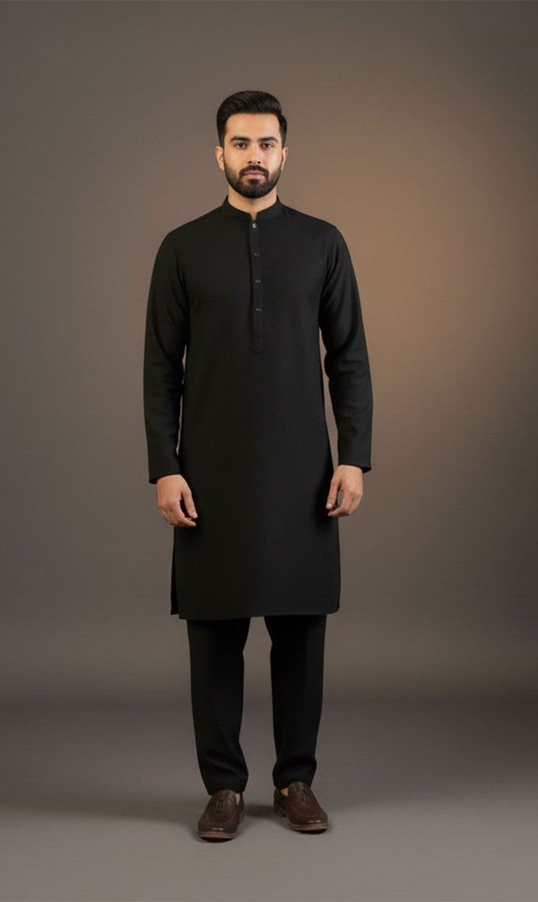 MNF 001 BLACK MEN,S UNSTITCHED BLENDED FABRIC