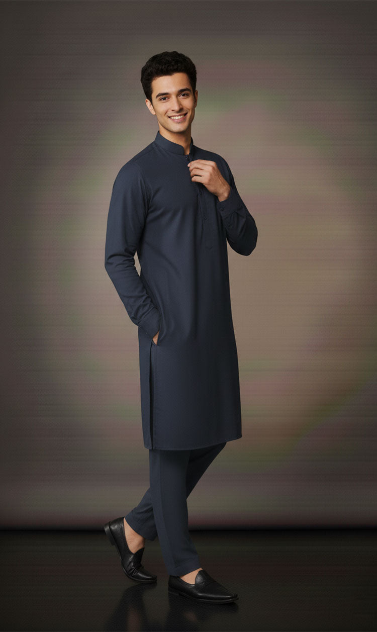 MNF 002 BLUE MEN,S UNSTITCHED BLENDED FABRIC