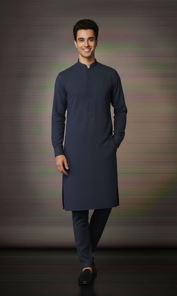 MNF 002 BLUE MEN,S UNSTITCHED BLENDED FABRIC