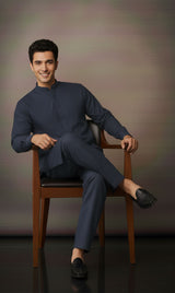 MNF 002 BLUE MEN,S UNSTITCHED BLENDED FABRIC