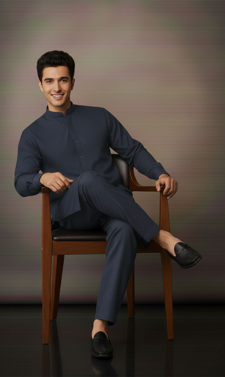 MNF 002 BLUE MEN,S UNSTITCHED BLENDED FABRIC