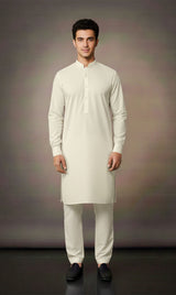 MNF 004 OFF WHITE MEN,S UNSTITCHED BLENDED FABRIC