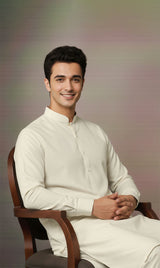 MNF 004 OFF WHITE MEN,S UNSTITCHED BLENDED FABRIC