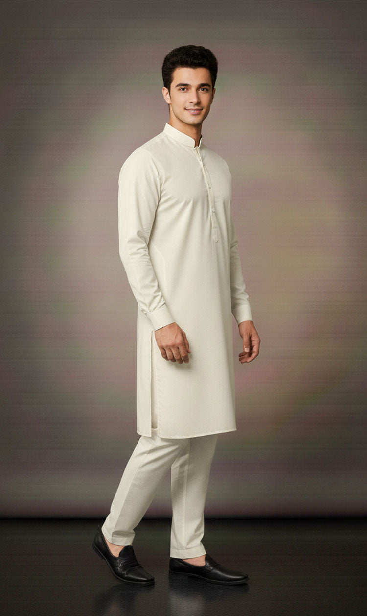 MNF 004 OFF WHITE MEN,S UNSTITCHED BLENDED FABRIC