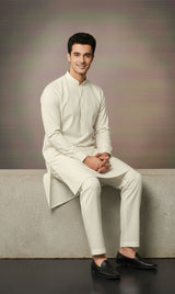 MNF 004 OFF WHITE MEN,S UNSTITCHED BLENDED FABRIC