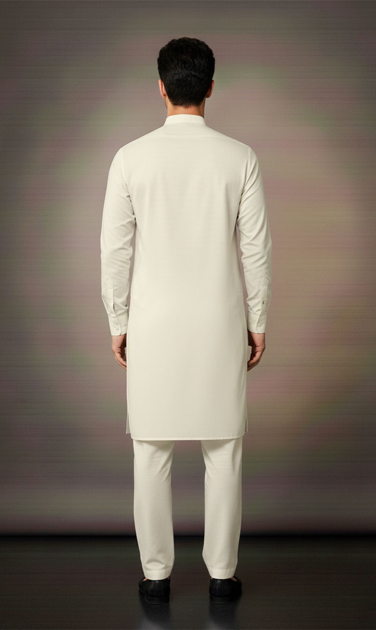 MNF 004 OFF WHITE MEN,S UNSTITCHED BLENDED FABRIC