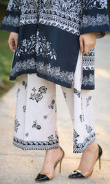 LNF P008 PRINTED CO-ORD SET SILVER & BLACK