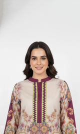 LNF P012 PRINTED CO-ORD SET PLUM