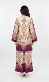 LNF P012 PRINTED CO-ORD SET PLUM