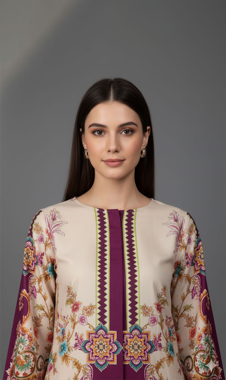 LNF P012 PRINTED CO-ORD SET PLUM