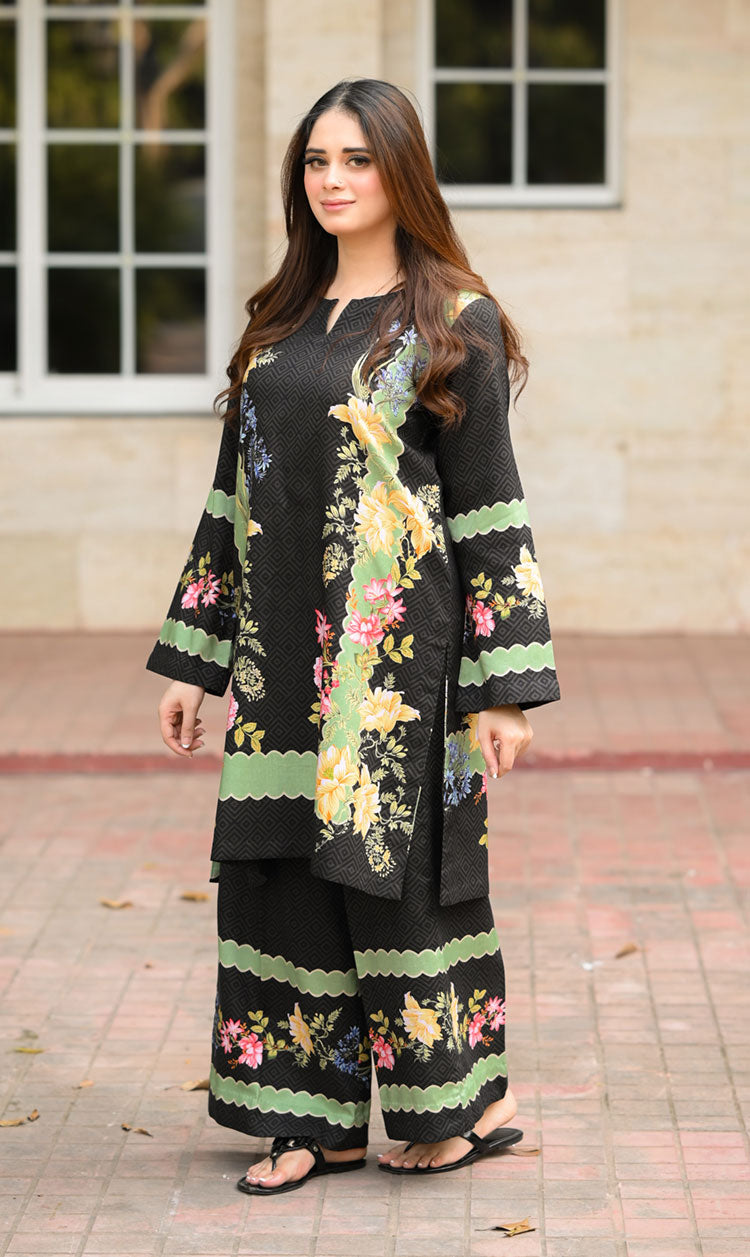 LNF P013 PRINTED CO-ORD SET MULTI BLACK