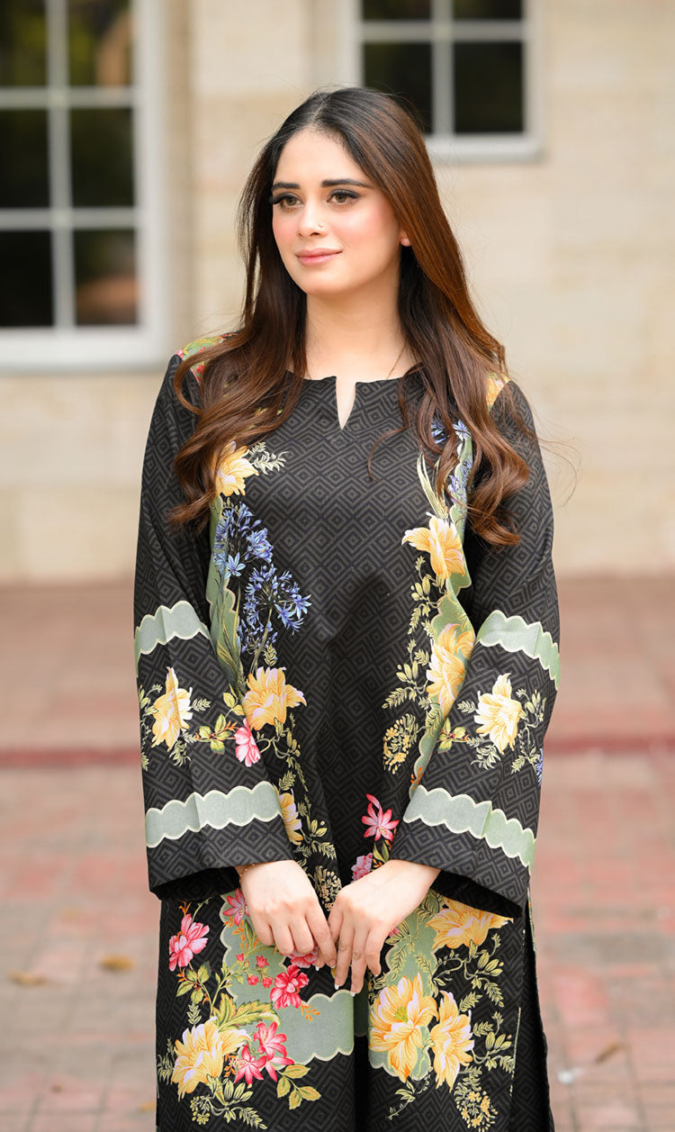 LNF P013 PRINTED CO-ORD SET MULTI BLACK