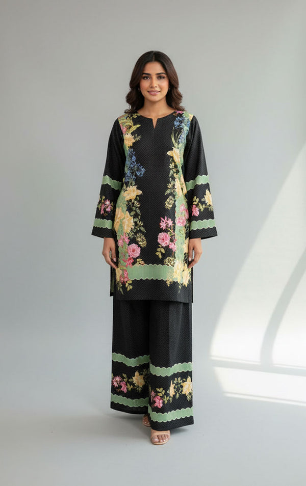 LNF P013 PRINTED CO-ORD SET MULTI BLACK