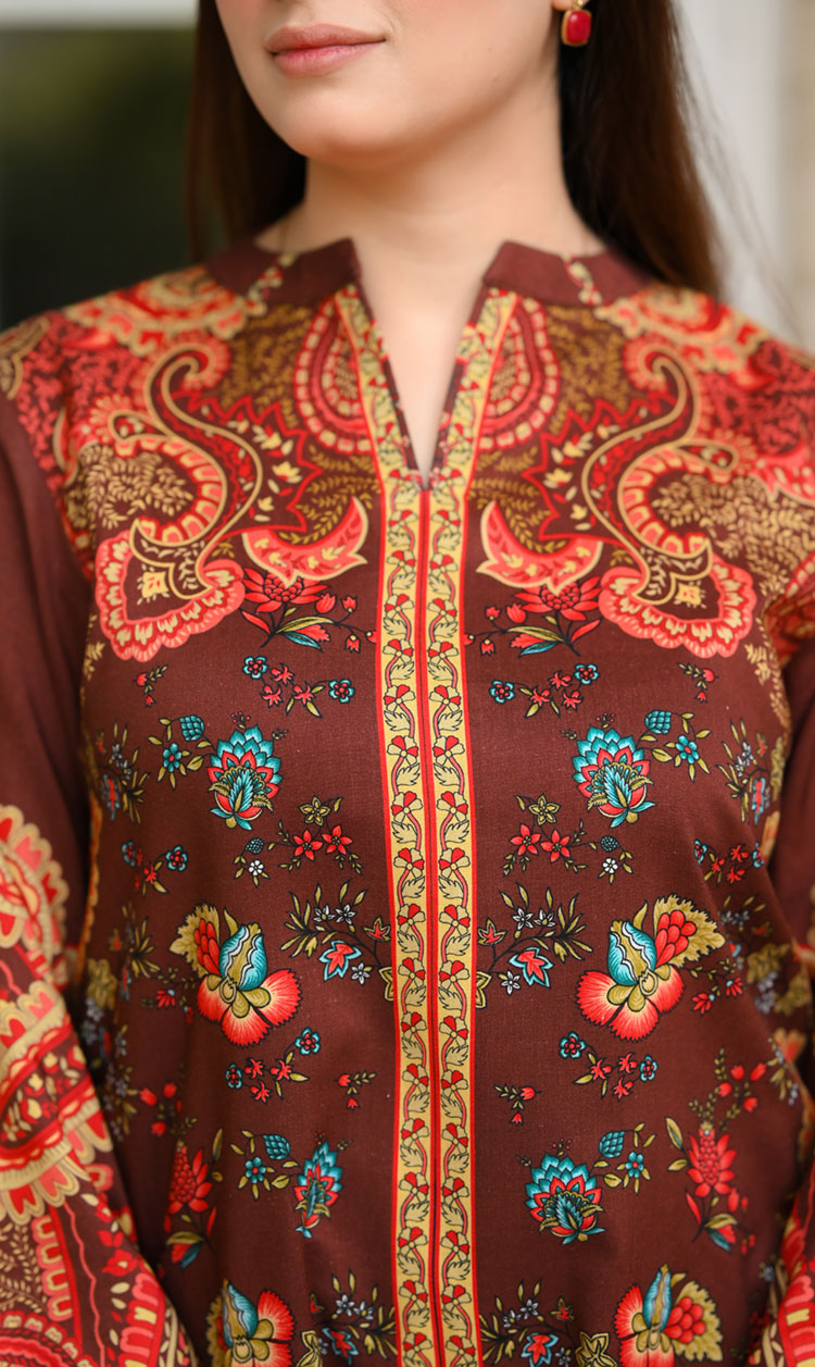 LNF P014 PRINTED CO-ORD SET CAPPUCINO