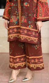 LNF P014 PRINTED CO-ORD SET CAPPUCINO