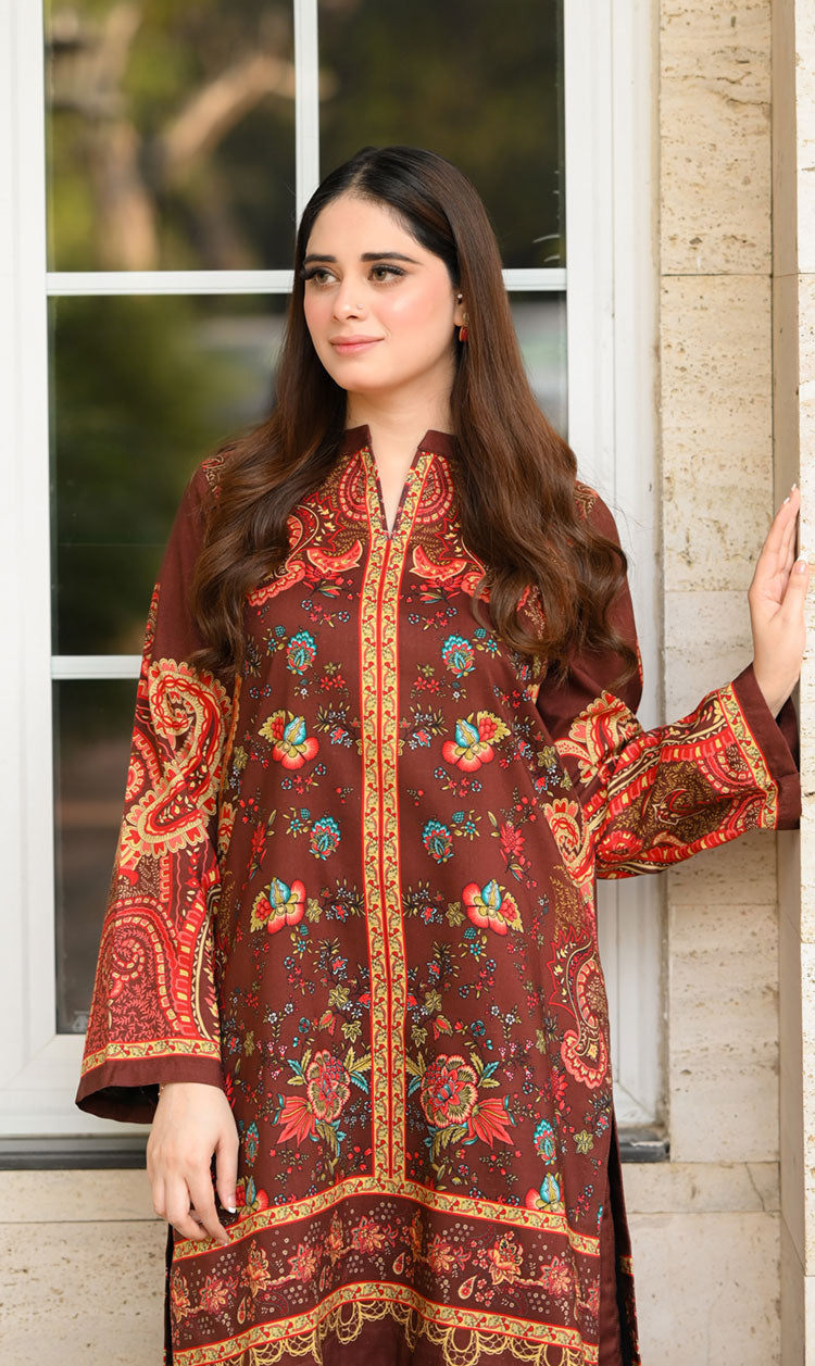 LNF P014 PRINTED CO-ORD SET CAPPUCINO