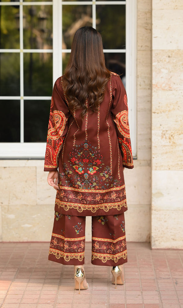 LNF P014 PRINTED CO-ORD SET CAPPUCINO