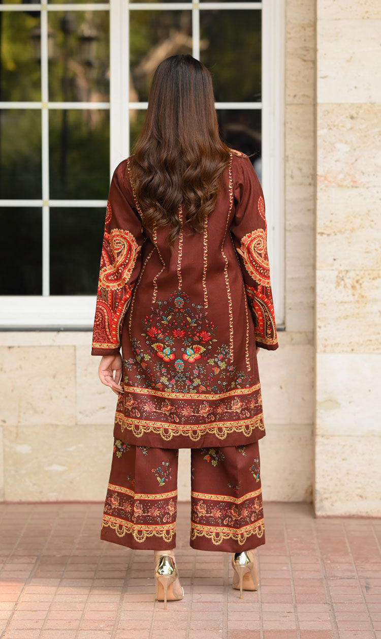 LNF P014 PRINTED CO-ORD SET CAPPUCINO