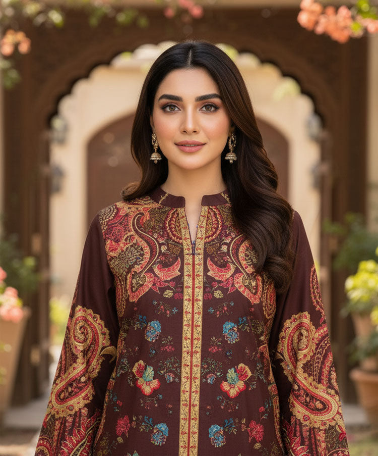 LNF P014 PRINTED CO-ORD SET CAPPUCINO