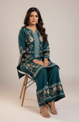 LNF P015 PRINTED CO-ORD SET TEAL GREEN