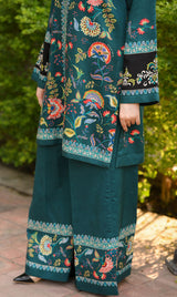 LNF P015 PRINTED CO-ORD SET TEAL GREEN