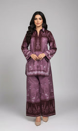 LNF P023 PRINTED CO-ORD SET LILAC