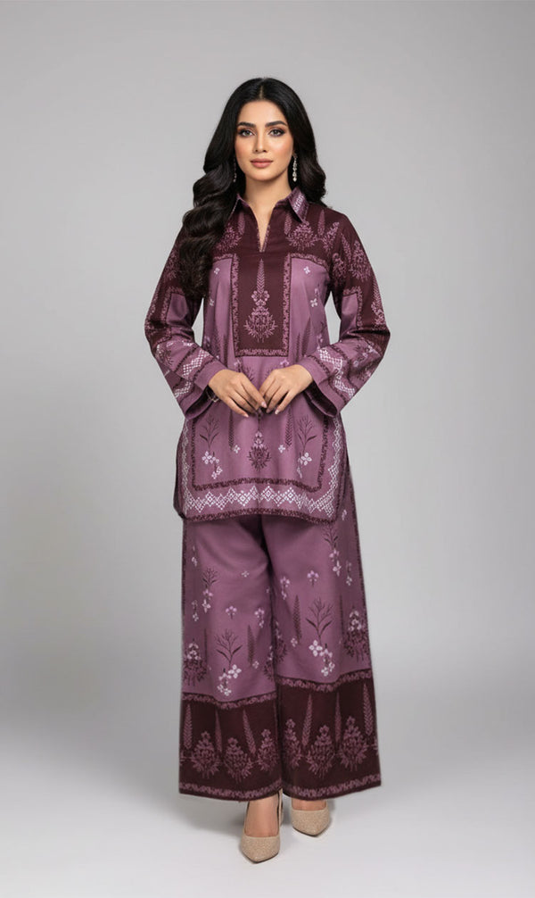 LNF P023 PRINTED CO-ORD SET LILAC