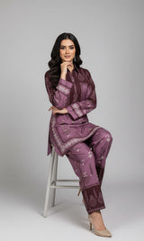 LNF P023 PRINTED CO-ORD SET LILAC